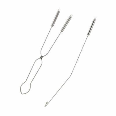 Fire Pit Tool Set, Portable, 304 Stainless Steel, Sliver - Bellso